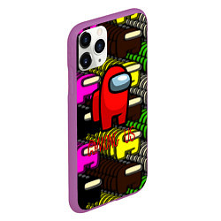 Чехол iPhone 11 Pro матовый Among us games, цвет: 3D-фиолетовый — фото 2