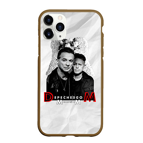 Чехол iPhone 11 Pro матовый Depeche Mode - Dave Gahan and Martin Gore с венком / 3D-Коричневый – фото 1