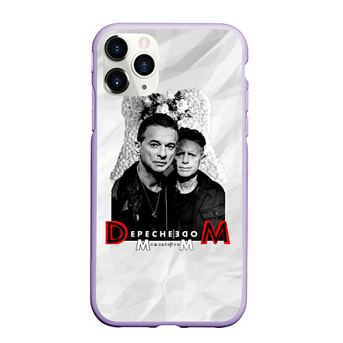 Чехол iPhone 11 Pro матовый Depeche Mode - Dave Gahan and Martin Gore с венком / 3D-Светло-сиреневый – фото 1