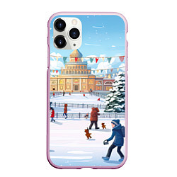 Чехол iPhone 11 Pro матовый Каникулы новогодние, цвет: 3D-розовый