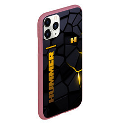 Чехол iPhone 11 Pro матовый Hummer - плиты с эффектом свечения, цвет: 3D-малиновый — фото 2