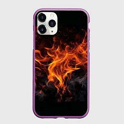 Чехол iPhone 11 Pro матовый Огонь и дым, цвет: 3D-фиолетовый