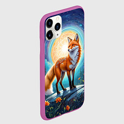 Чехол iPhone 11 Pro матовый Мистическая лиса тотем лисы, цвет: 3D-фиолетовый — фото 2