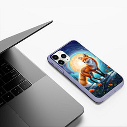 Чехол iPhone 11 Pro матовый Мистическая лиса тотем лисы, цвет: 3D-светло-сиреневый — фото 2