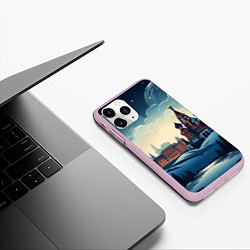 Чехол iPhone 11 Pro матовый Площадь новогодняя, цвет: 3D-розовый — фото 2
