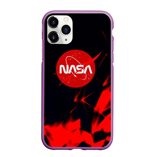 Чехол iPhone 11 Pro матовый Nasa abstract / 3D-Фиолетовый – фото 1