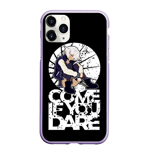 Чехол iPhone 11 Pro матовый If you dare anime girl / 3D-Светло-сиреневый – фото 1