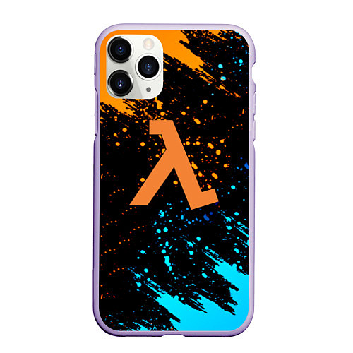 Чехол iPhone 11 Pro матовый Half Life logo краски / 3D-Светло-сиреневый – фото 1