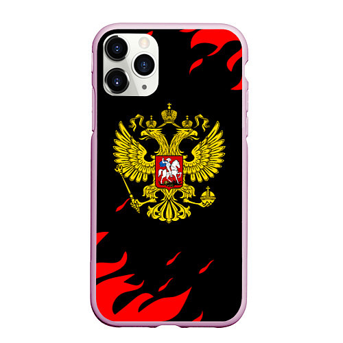 Чехол iPhone 11 Pro матовый Герф россия красный огонь / 3D-Розовый – фото 1