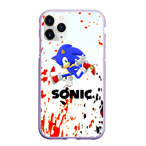 Чехол iPhone 11 Pro матовый Sonic краски абстрактные / 3D-Светло-сиреневый – фото 1