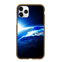 Чехол iPhone 11 Pro матовый Восход солнца в космосе, цвет: 3D-коричневый