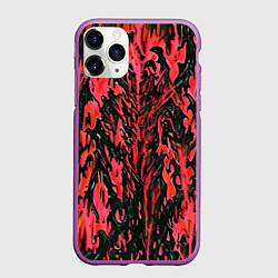 Чехол iPhone 11 Pro матовый Демонический доспех красный, цвет: 3D-фиолетовый