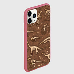 Чехол iPhone 11 Pro матовый Dinosaurs bones, цвет: 3D-малиновый — фото 2