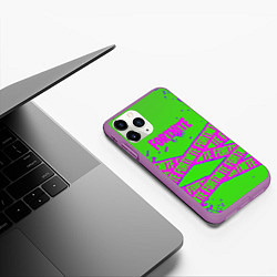 Чехол iPhone 11 Pro матовый Fortnite неоновые краски, цвет: 3D-фиолетовый — фото 2