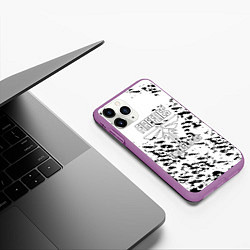 Чехол iPhone 11 Pro матовый Цикады одни из нас краски, цвет: 3D-фиолетовый — фото 2