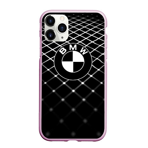 Чехол iPhone 11 Pro матовый BMW спортивная сетка / 3D-Розовый – фото 1