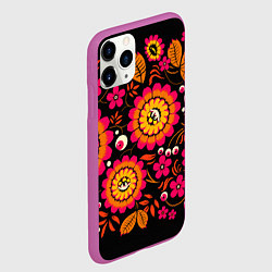 Чехол iPhone 11 Pro матовый Хохлома параноидальная, цвет: 3D-фиолетовый — фото 2