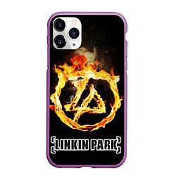 Чехол iPhone 11 Pro матовый Linkin Park - fire logo