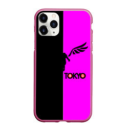 Чехол iPhone 11 Pro матовый Токийские мстители черно-розовый, цвет: 3D-малиновый