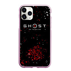 Чехол iPhone 11 Pro матовый Ghost of Tsushima краски, цвет: 3D-розовый