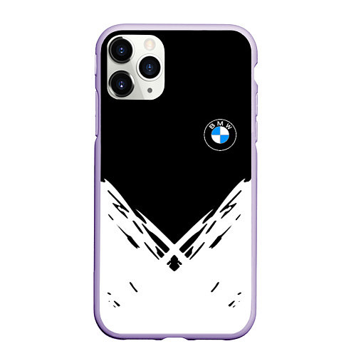 Чехол iPhone 11 Pro матовый BMW стильная геометрия спорт / 3D-Светло-сиреневый – фото 1