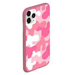 Чехол iPhone 11 Pro матовый Камуфляж розовый, цвет: 3D-малиновый — фото 2