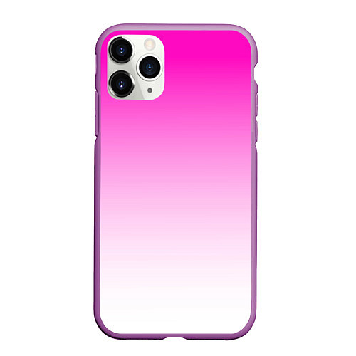 Чехол iPhone 11 Pro матовый Розово-белый градиент / 3D-Фиолетовый – фото 1