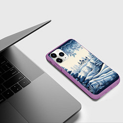 Чехол iPhone 11 Pro матовый Зимняя сказка 2024, цвет: 3D-фиолетовый — фото 2