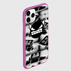 Чехол iPhone 11 Pro матовый Geometry dash gamer, цвет: 3D-фиолетовый — фото 2