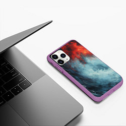 Чехол iPhone 11 Pro матовый Контраст воды и огня, цвет: 3D-фиолетовый — фото 2