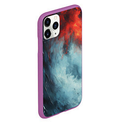 Чехол iPhone 11 Pro матовый Контраст воды и огня, цвет: 3D-фиолетовый — фото 2