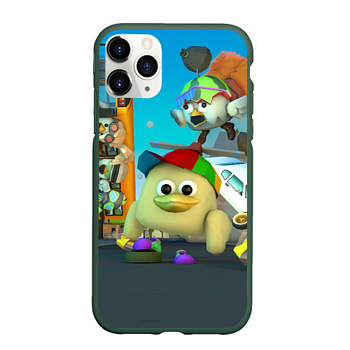 Чехол iPhone 11 Pro матовый Маленький Мальчик Чикен Ган / 3D-Темно-зеленый – фото 1