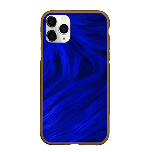 Чехол iPhone 11 Pro матовый Текстура синей шерсти / 3D-Коричневый – фото 1