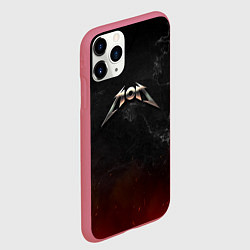 Чехол iPhone 11 Pro матовый Мама в стиле Металлика, цвет: 3D-малиновый — фото 2