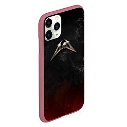 Чехол iPhone 11 Pro матовый Папа в стиле Металлика, цвет: 3D-малиновый — фото 2