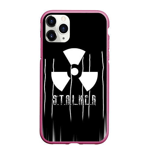Чехол iPhone 11 Pro матовый Stalker чернобыль / 3D-Малиновый – фото 1