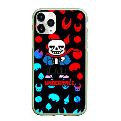 Чехол iPhone 11 Pro матовый Undertale роглайк, цвет: 3D-салатовый