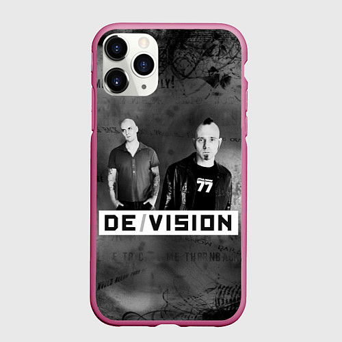 Чехол iPhone 11 Pro матовый Devision - a band from germany / 3D-Малиновый – фото 1