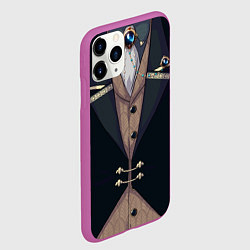 Чехол iPhone 11 Pro матовый Фрак тёмно-зелёный с хлястиком, цвет: 3D-фиолетовый — фото 2