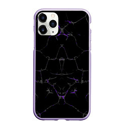 Чехол iPhone 11 Pro матовый Фиолетовые трещины, цвет: 3D-светло-сиреневый