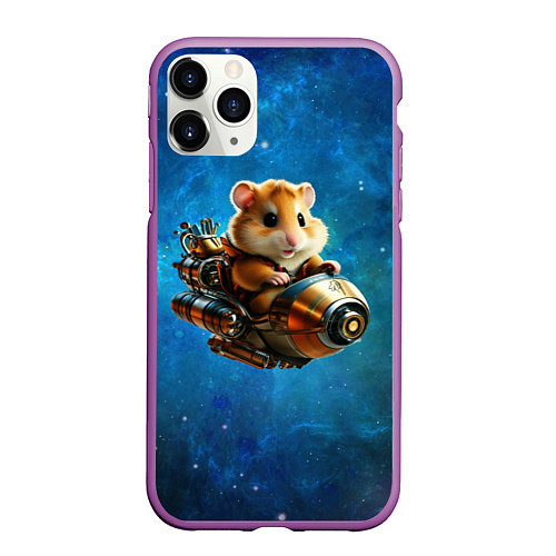 Чехол iPhone 11 Pro матовый Хомялёт / 3D-Фиолетовый – фото 1