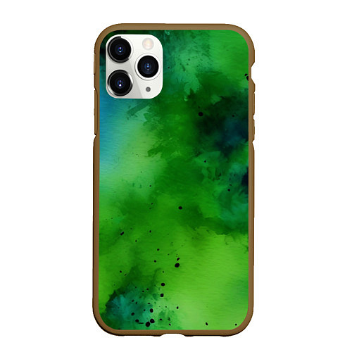 Чехол iPhone 11 Pro матовый Акварелика / 3D-Коричневый – фото 1