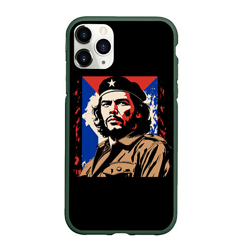Чехол iPhone 11 Pro матовый Команданте Эрнесто Че Гевара / 3D-Темно-зеленый – фото 1