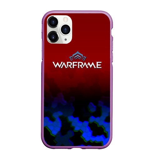 Чехол iPhone 11 Pro матовый Warframe броня солдата / 3D-Фиолетовый – фото 1