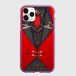 Чехол iPhone 11 Pro матовый Алый фрак, цвет: 3D-фиолетовый