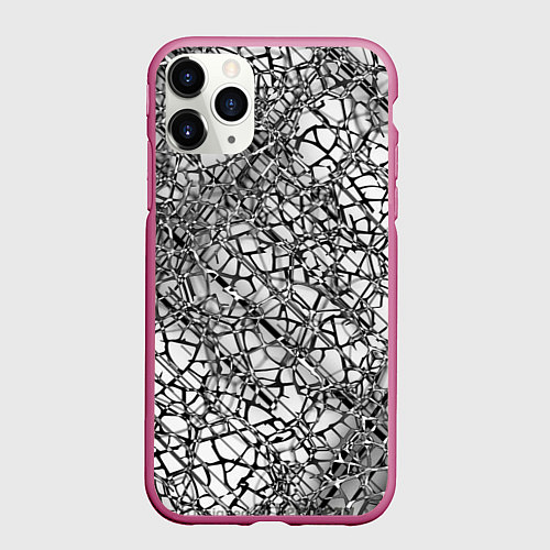 Чехол iPhone 11 Pro матовый Разбитое зеркало / 3D-Малиновый – фото 1