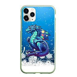 Чехол iPhone 11 Pro матовый Дракон магический 2024, цвет: 3D-салатовый