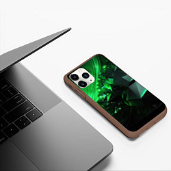Чехол iPhone 11 Pro матовый Абстрактное видение зелени, цвет: 3D-коричневый — фото 2
