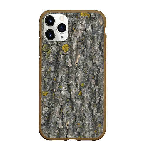 Чехол iPhone 11 Pro матовый Узор коры дерева / 3D-Коричневый – фото 1