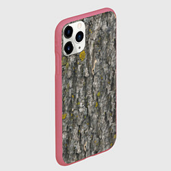Чехол iPhone 11 Pro матовый Узор коры дерева, цвет: 3D-малиновый — фото 2
